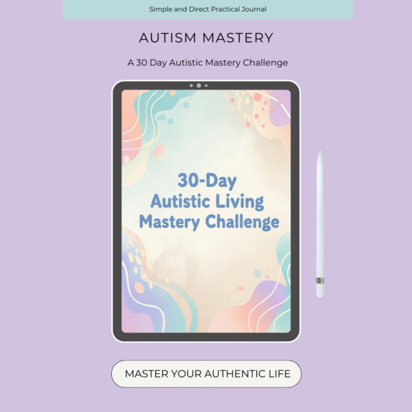 Autism digital PDF journal – printable workbook for autistic and neurodivergent individuals to build self-awareness and strengths.